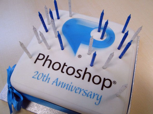 Adobe Photoshop 20 år fødselsdags kage