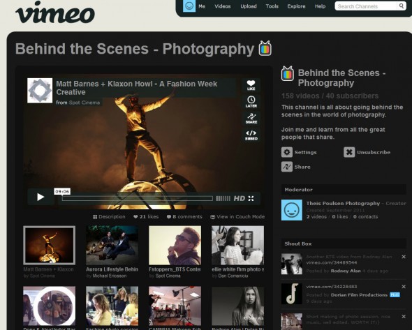Behind the Scene Photography @ vimeo