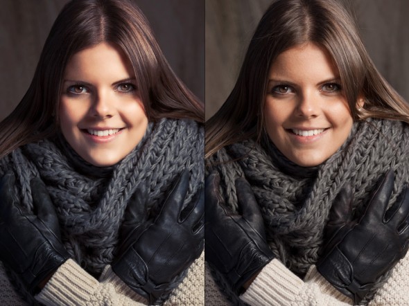 Portræt - Model billede - redigering før/efter