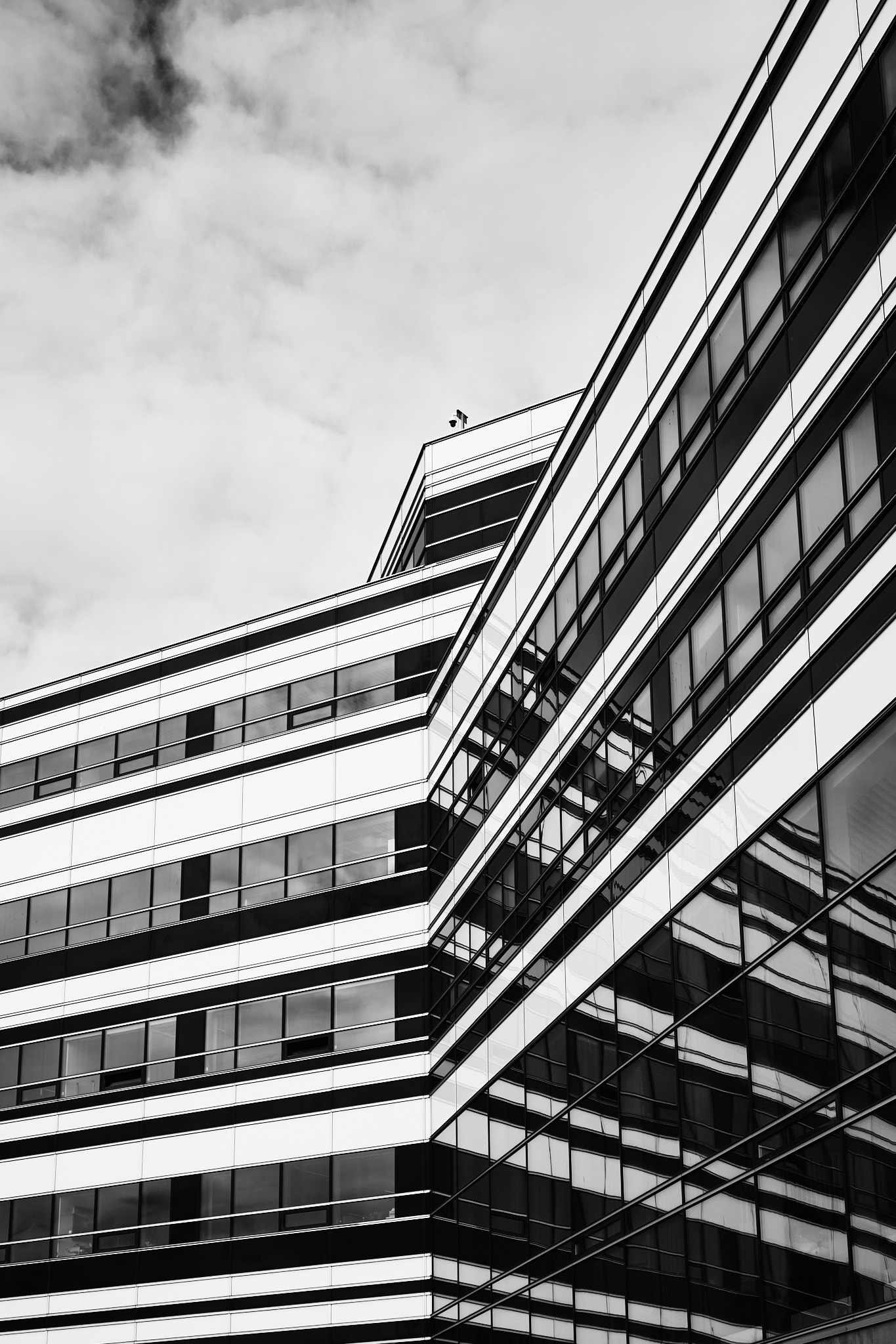 Arkitektur foto af Navitas i Aarhus i sort/hvid